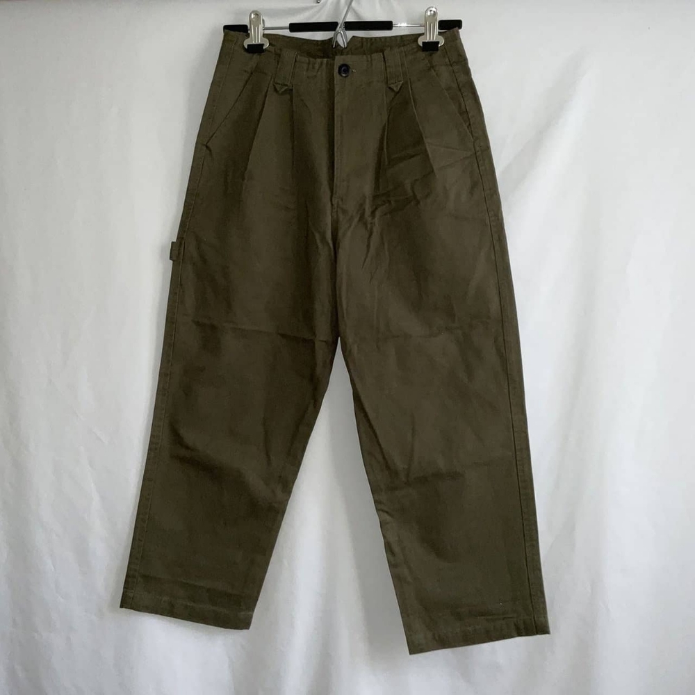 vintage inspired army green denim jeans